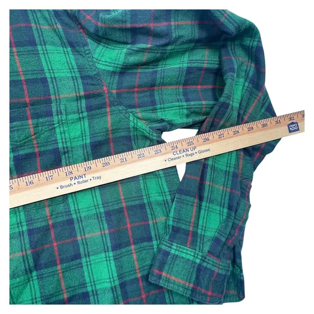 LL Bean Fleece Button Up Shirt - Green Plaid - XL Tall - Picture 5 of 5